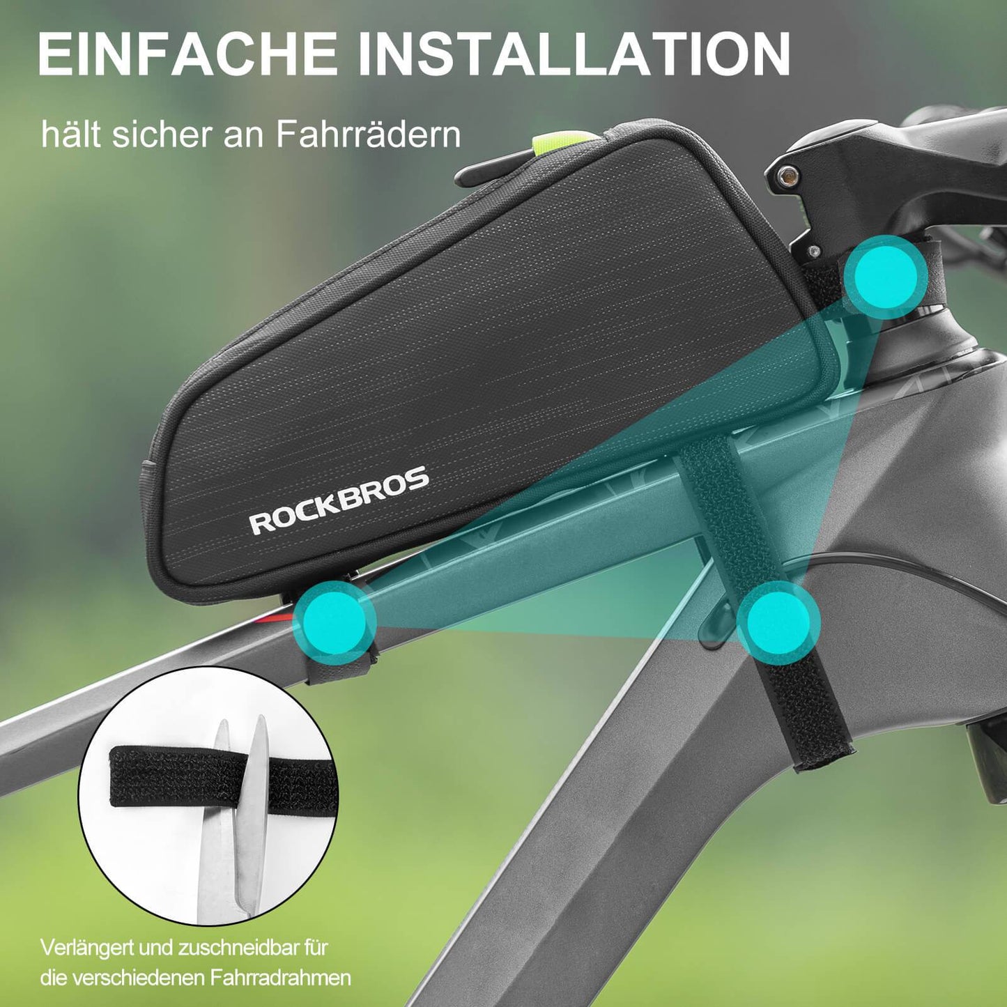 Cykelöverrörsväska/sadelväska 1,1L med invändiga fack ROCKBROS