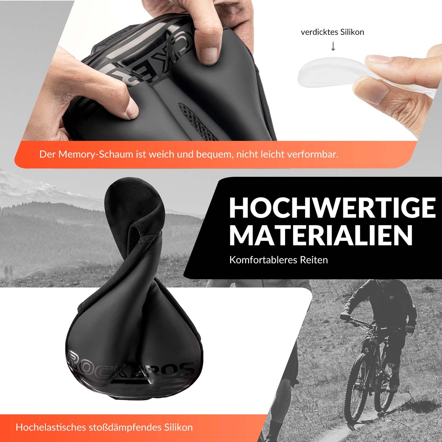 Cykelsadelskydd Gelvadderat Mjukt Cykelsadelskydd ROCKBROS