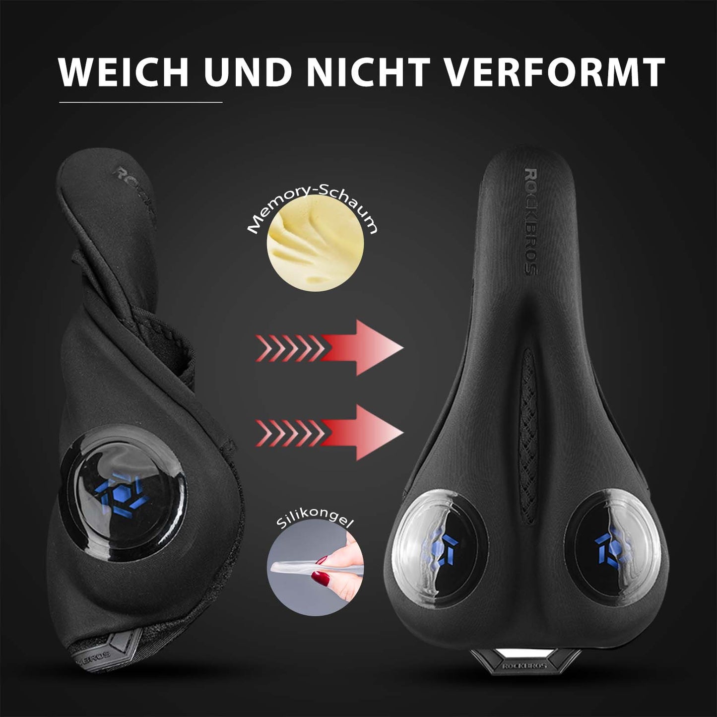 Cykelsadelskydd Gel Sadelskydd Svart ROCKBROS