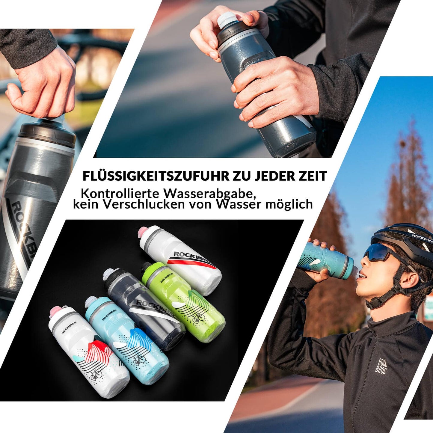 620 ml cykelflaska, sportflaska med 5 timmars kylfunktion, ROCKBROS