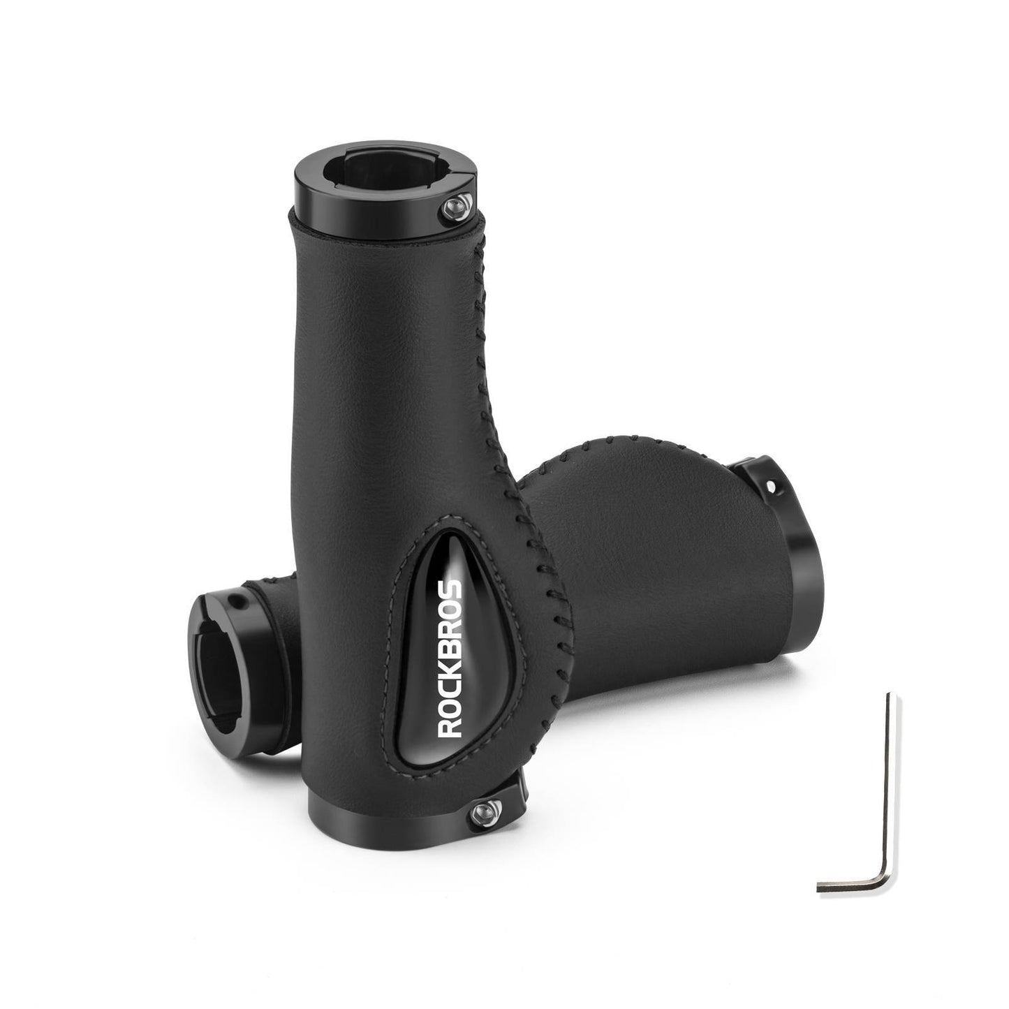 Cykelhandtag i läder för styren med en diameter på 22,2 mm, ROCKBROS