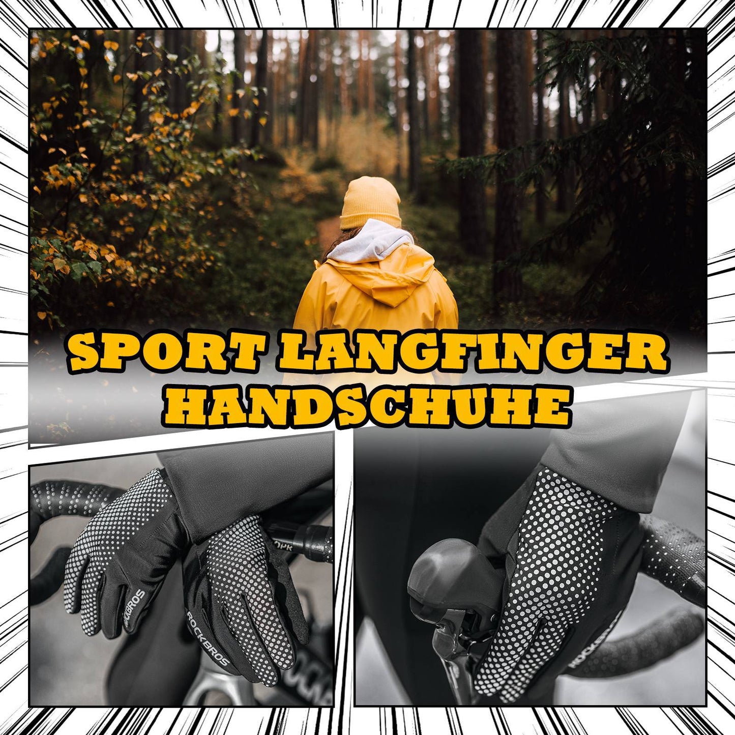 Cykelhandskar med pekskärm Cykelhandskar Vindtäta ROCKBROS