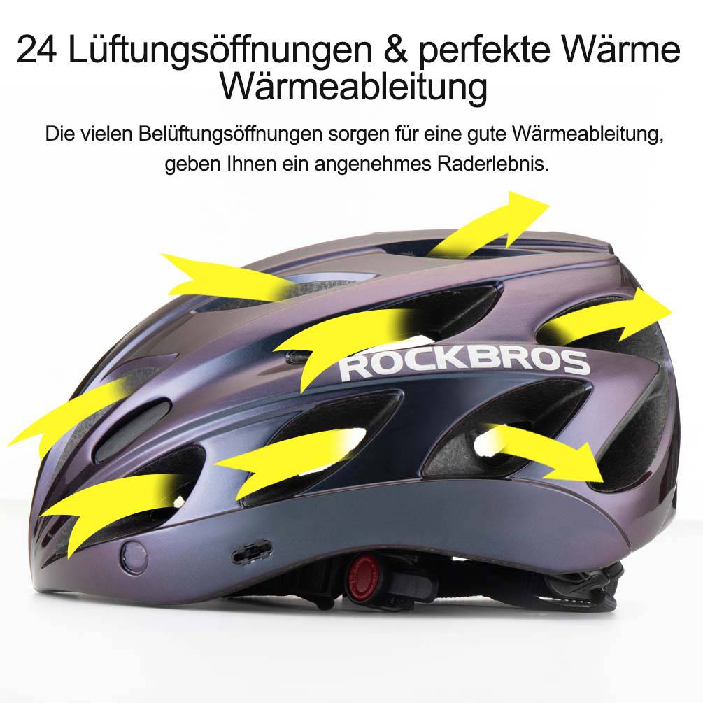 ROCKBROS Cykelhjälm med integrerade avtagbara magnetglasögon & visir