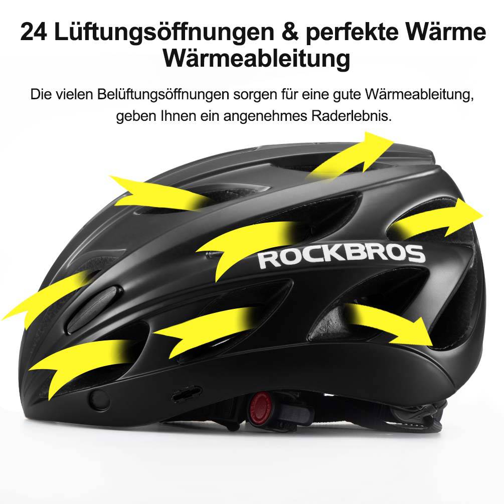 ROCKBROS Cykelhjälm med integrerade avtagbara magnetglasögon & visir