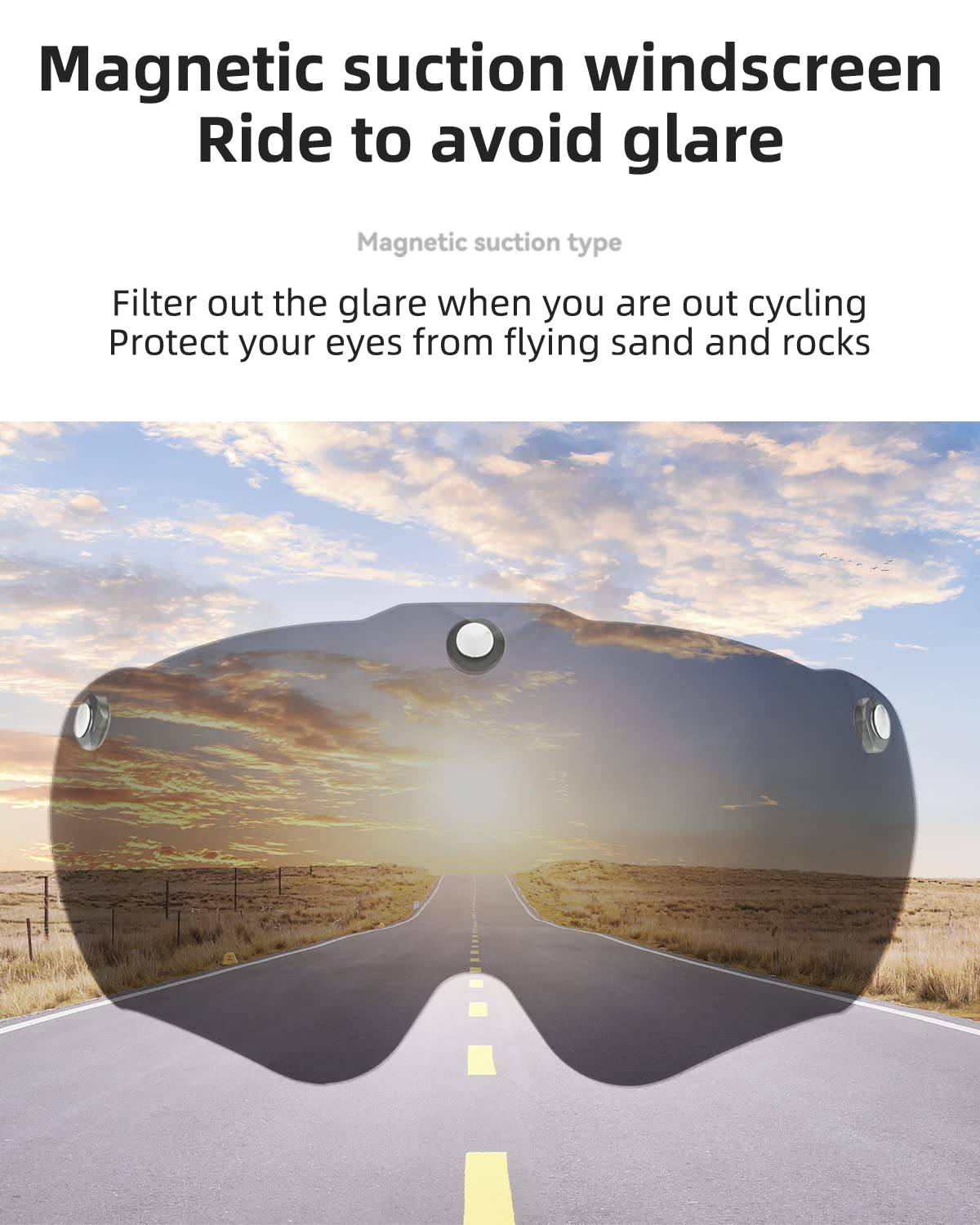 ROCKBROS Cykelhjälm med integrerade avtagbara magnetglasögon & visir