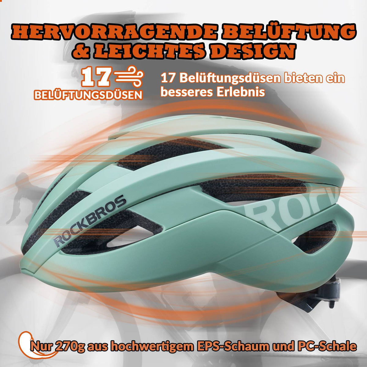 ROCKBROS Cykelhjälm Sport Mountainbike Skyddshjälm Andas 54-58cm