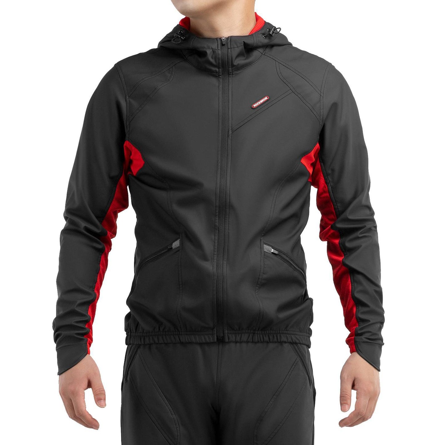 Herr vindtät softshellcykeljacka för vinterbruk, svart, ROCKBROS