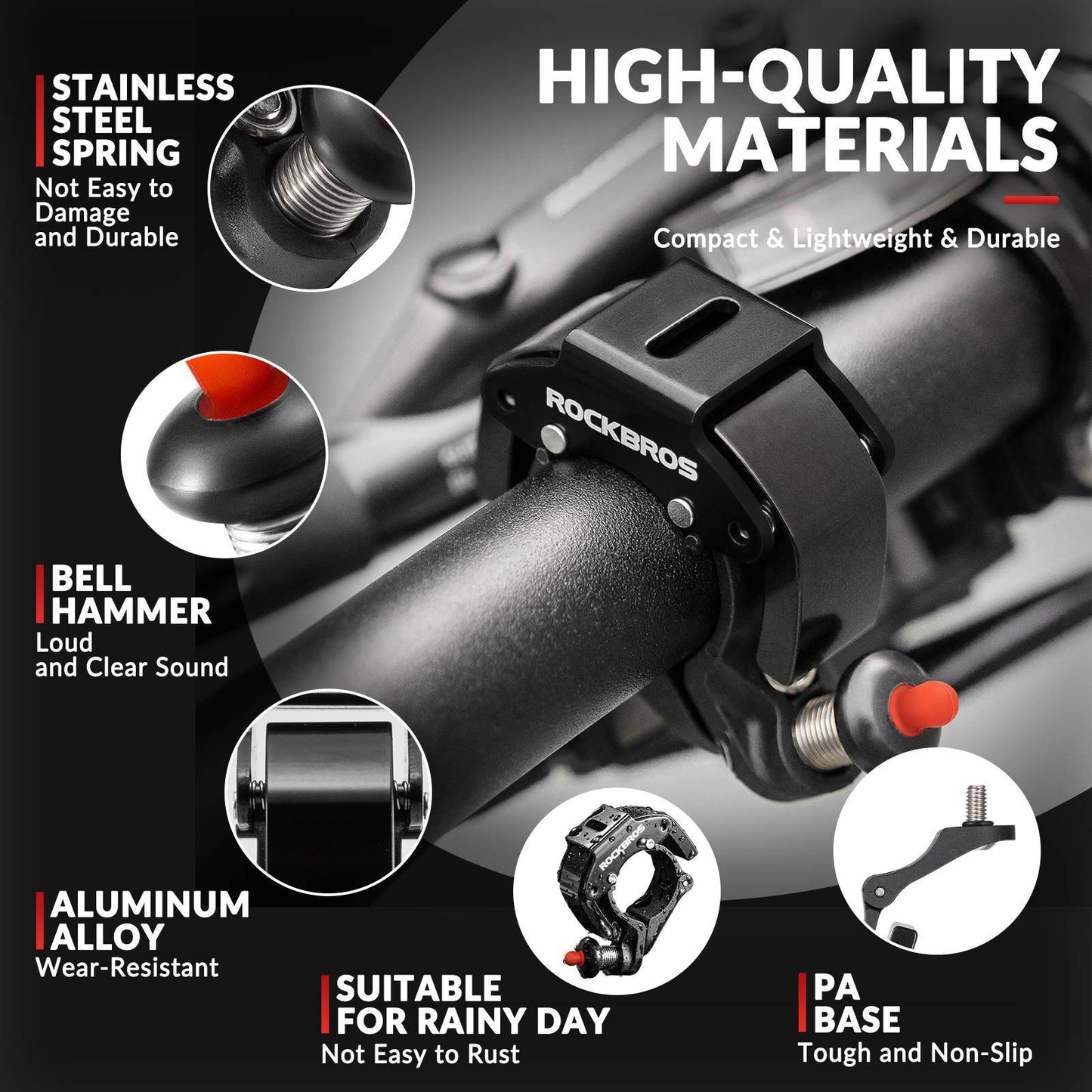 Cykelklocka, 100dB hög, innovativ minicykelklocka, ROCKBROS