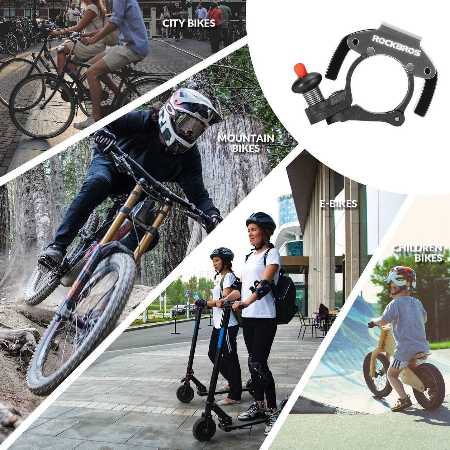 Cykelklocka, 100dB hög, innovativ minicykelklocka, ROCKBROS