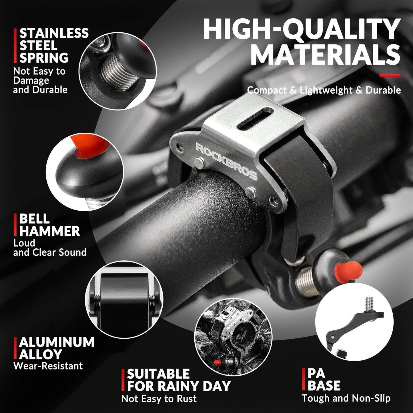 Cykelklocka, 100dB hög, innovativ minicykelklocka, ROCKBROS