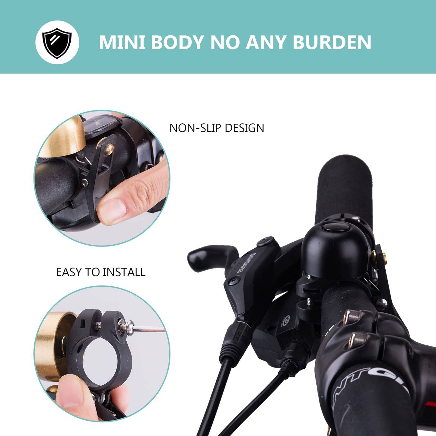 Retro cykelklocka, MTB-klocka, rostfritt stål, högljudd, klassisk, ROCKBROS