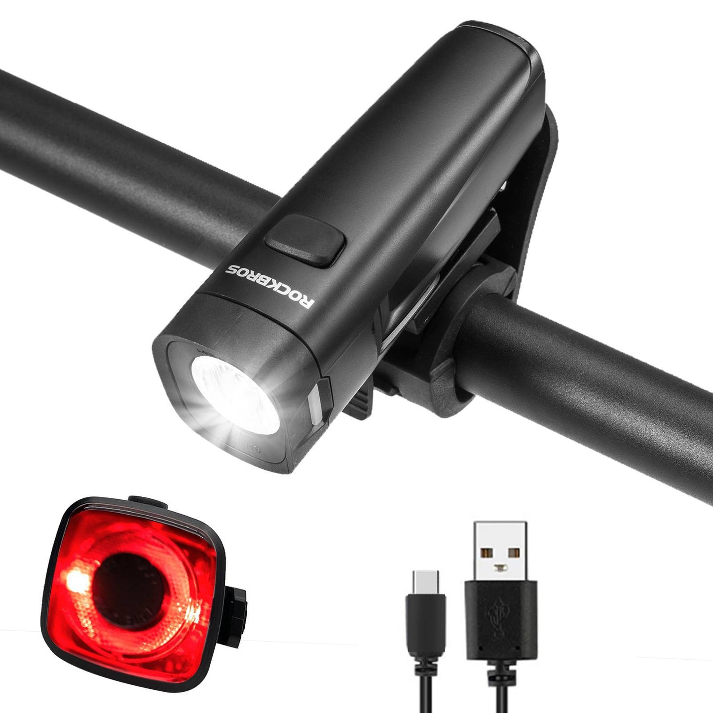 Cykelbelysningsset, cykellampa inklusive bak- och framljus, ROCKBROS