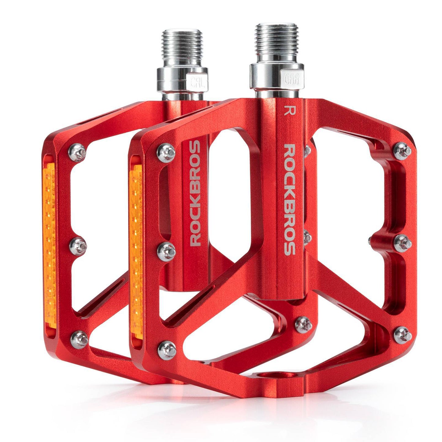 Cykelpedaler med reflexer, tillverkade av aluminiumlegering, 9/16 tum, ROCKBROS