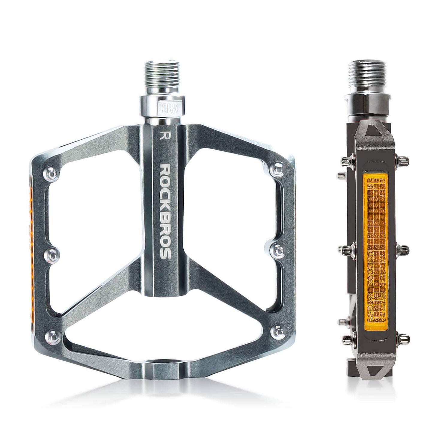 Cykelpedaler med reflexer, tillverkade av aluminiumlegering, 9/16 tum, ROCKBROS
