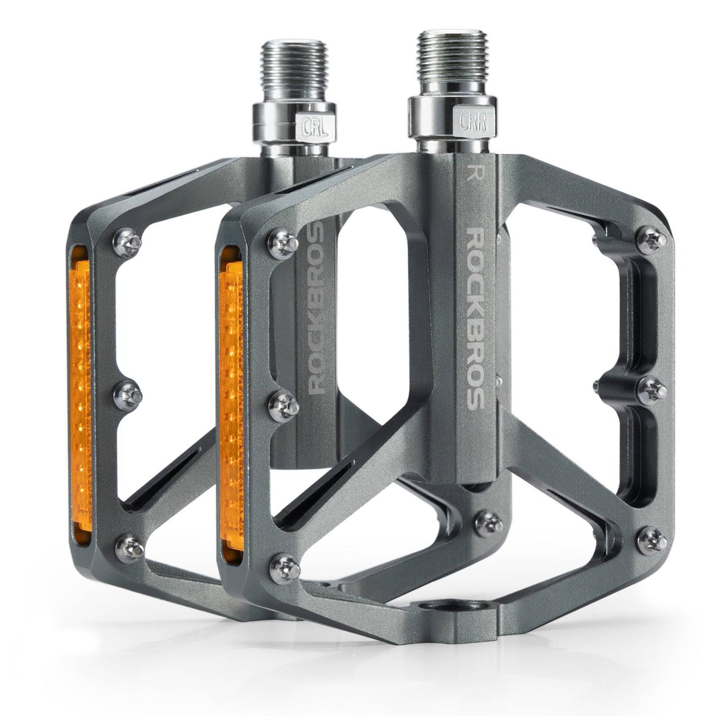 Cykelpedaler med reflexer, tillverkade av aluminiumlegering, 9/16 tum, ROCKBROS