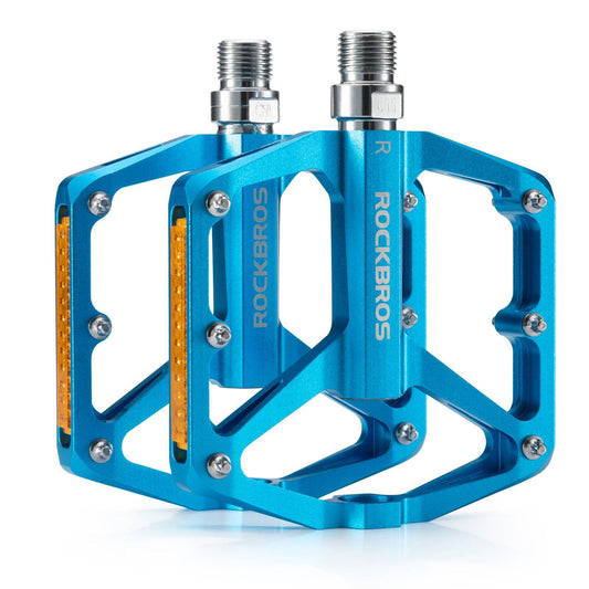 Cykelpedaler med reflexer, tillverkade av aluminiumlegering, 9/16 tum, ROCKBROS