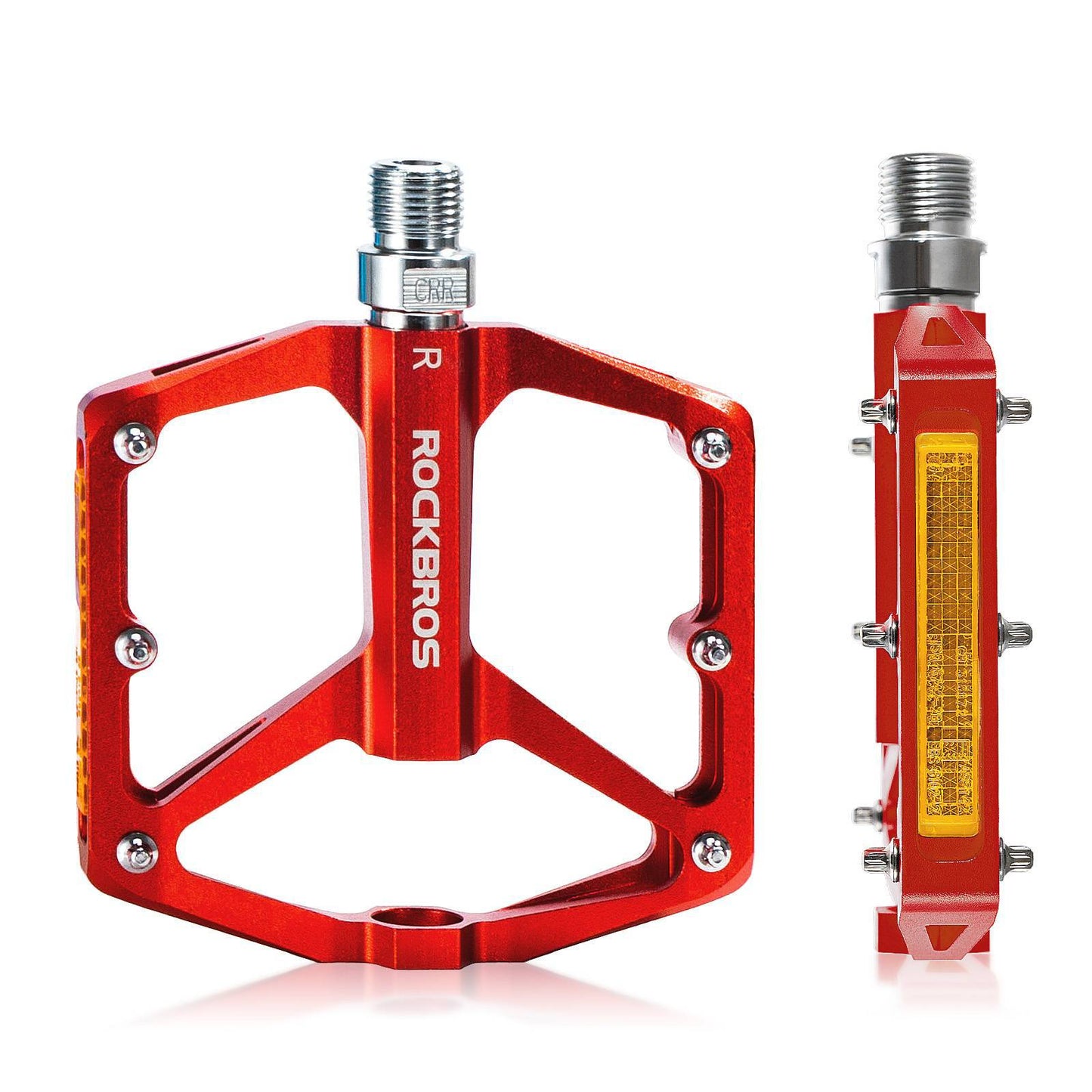 Cykelpedaler med reflexer, tillverkade av aluminiumlegering, 9/16 tum, ROCKBROS