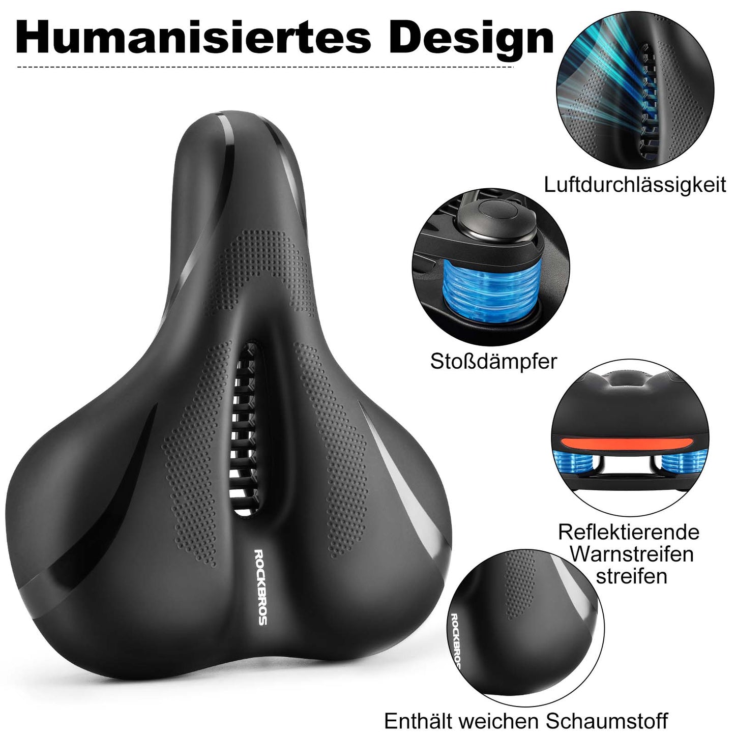 Cykelsadel Memory Foam Andningsbar Gelsadel ROCKBROS