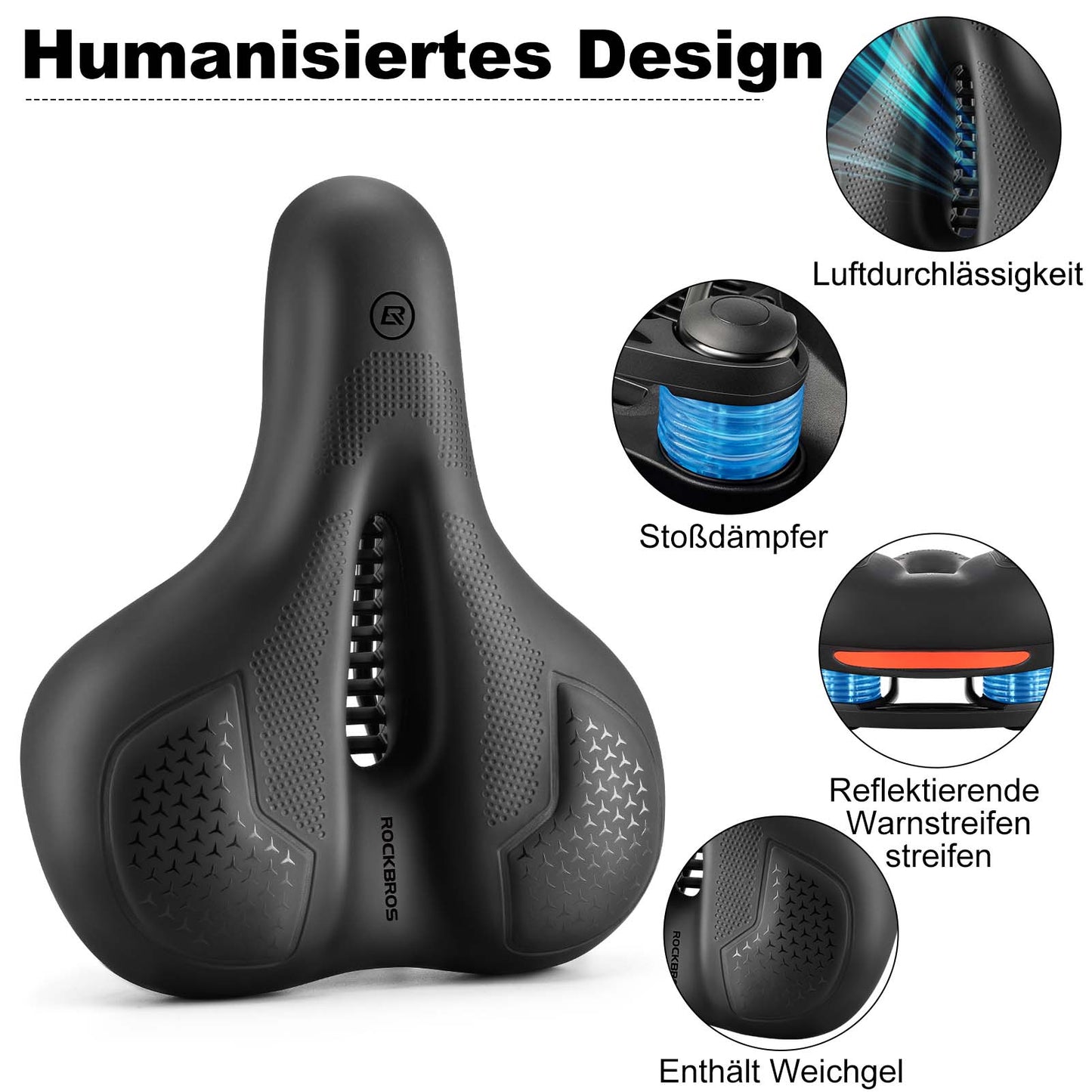 Cykelsadel Memory Foam Andningsbar Gelsadel ROCKBROS