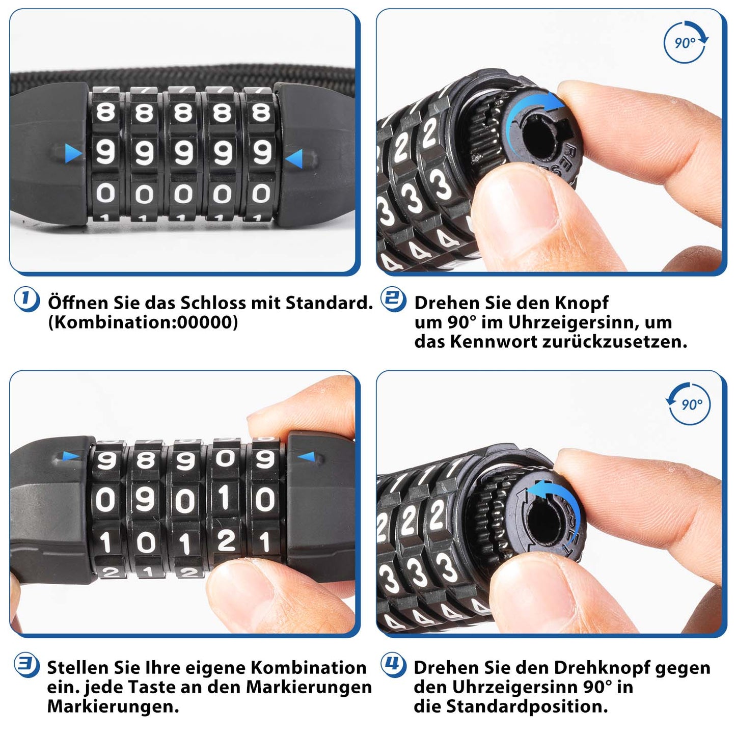 5-siffrigt kombinationslås för cykel ROCKBROS