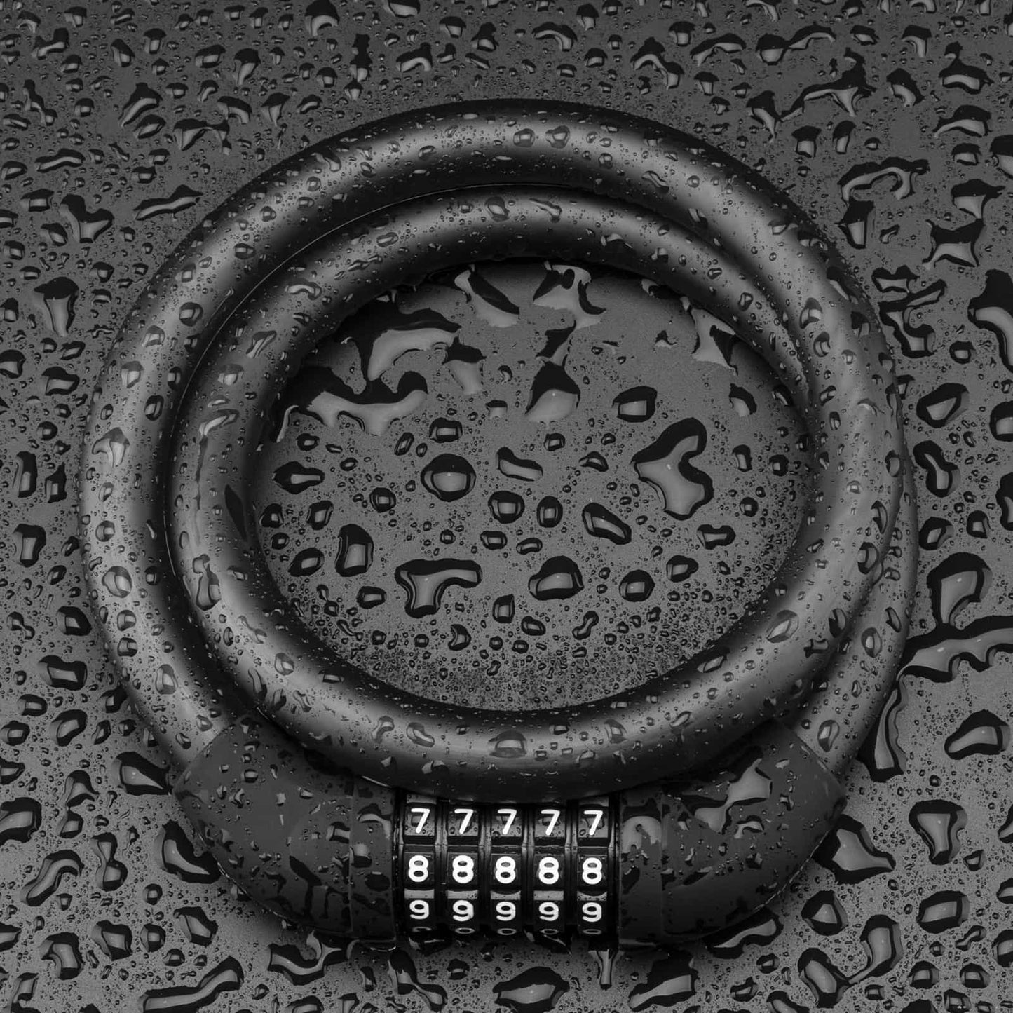 Cykellås, kabellås, kombinationslås med 5-siffrig kod, ROCKBROS