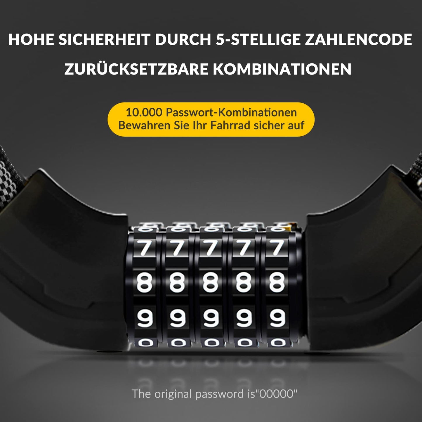 Cykellås kombinationslås 19 mm tjockt ROCKBROS