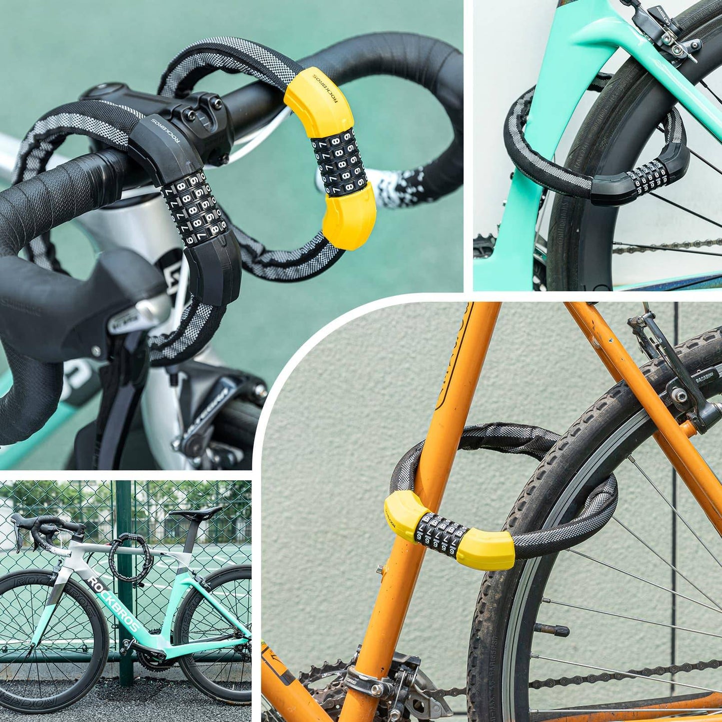 Cykellås kombinationslås 19 mm tjockt ROCKBROS