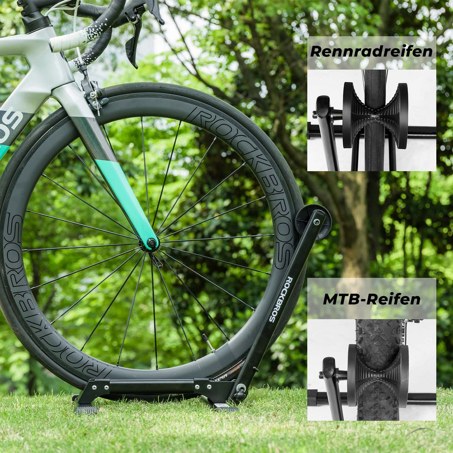 Hopfällbart cykelställ i aluminium, enkelsidigt cykelställ, ROCKBROS