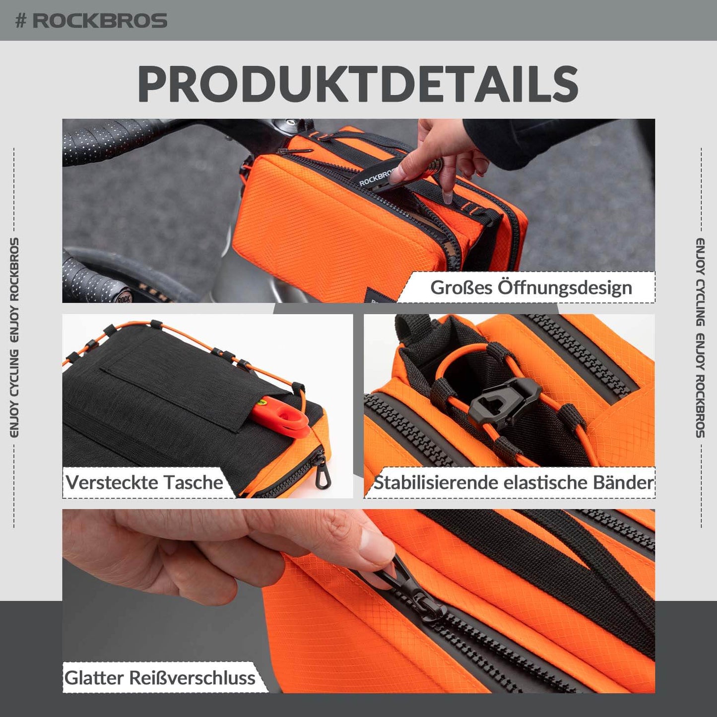 Cykelramväska med axelrem, överrörsväska ROCKBROS