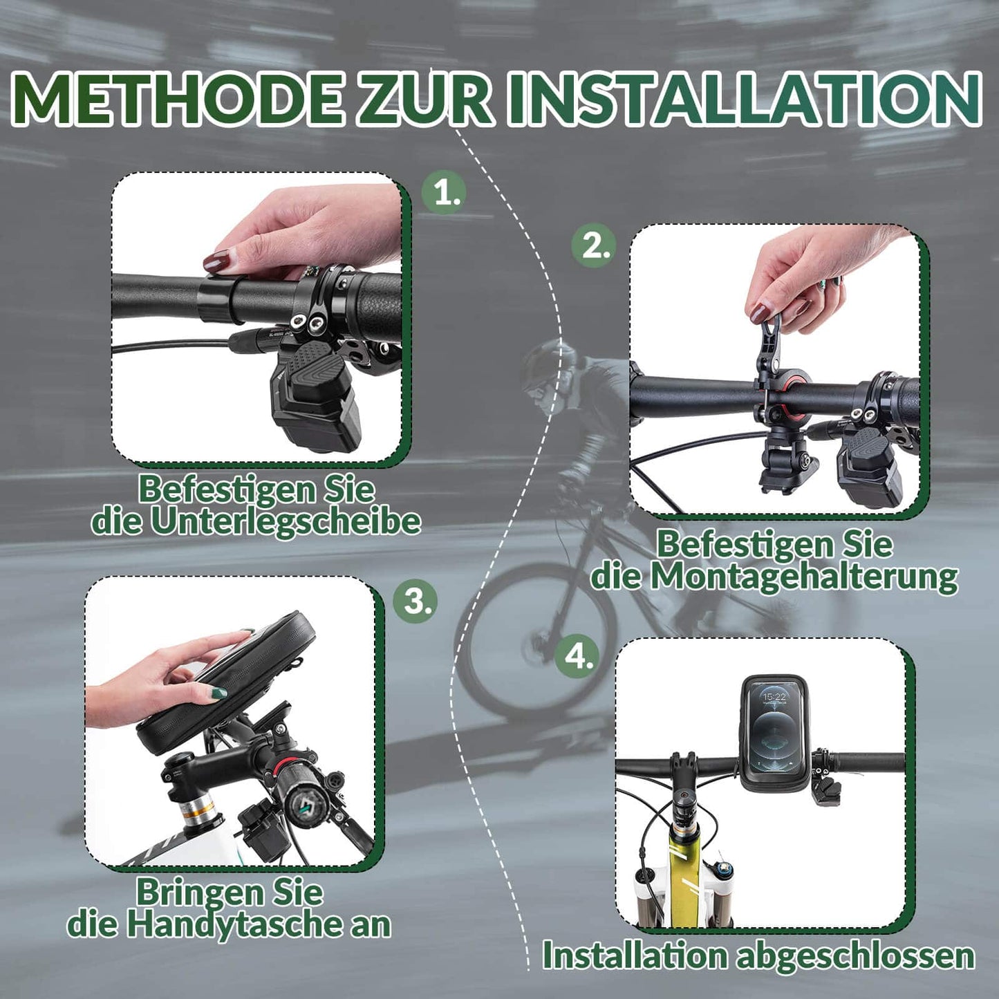 Vattentät cykelväska, roterbar mobiltelefonväska för 4,7-6 tums mobiltelefoner, ROCKBROS