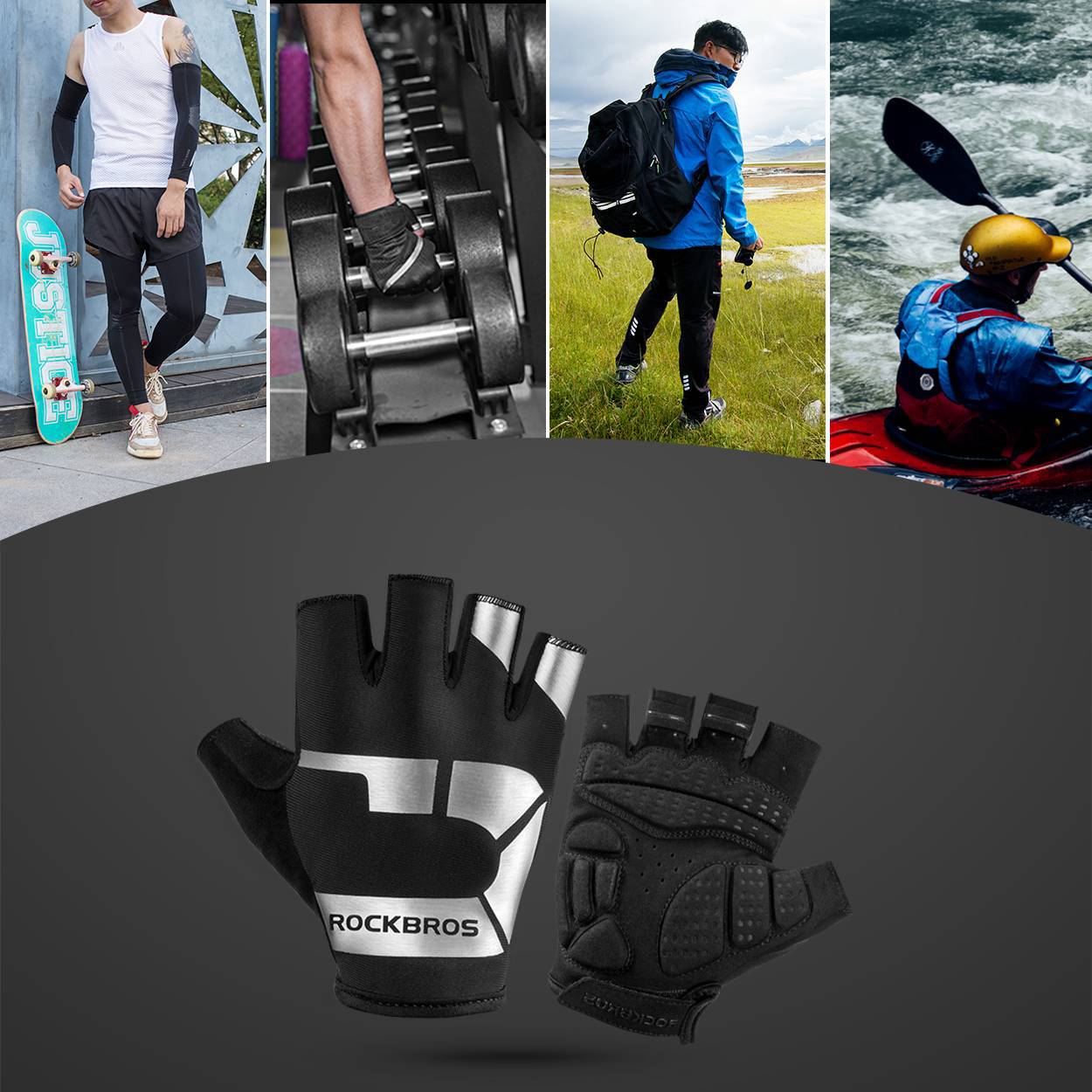 Vår- och hösthandskar för sportridning, halkfria och reflekterande, ROCKBROS