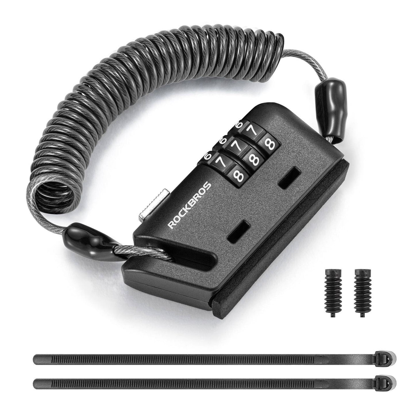 Hjälmlås 150 cm 3-siffrigt kombinationslås ROCKBROS