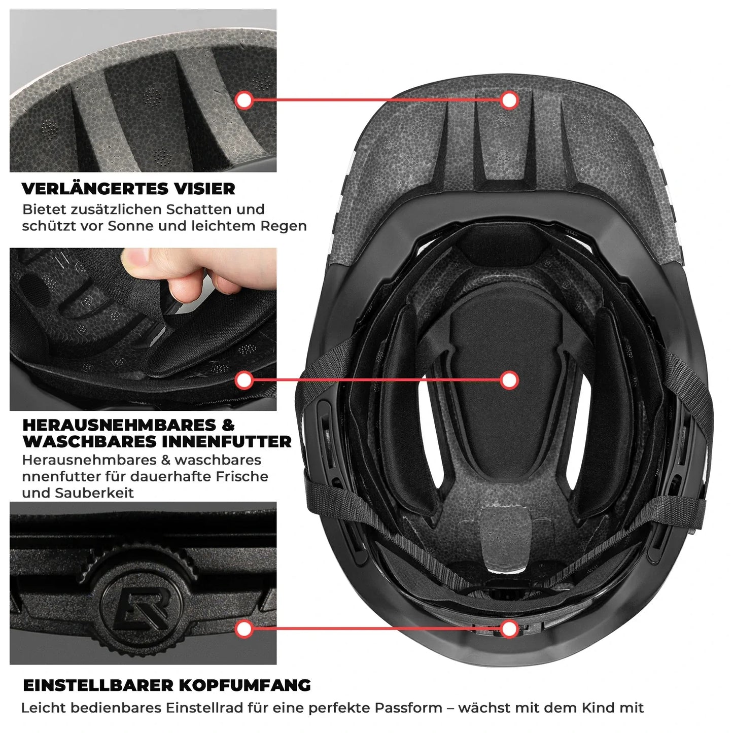 Barnhjälm med tecknad integralhjälm och avtagbart hakskydd ROCKBROS