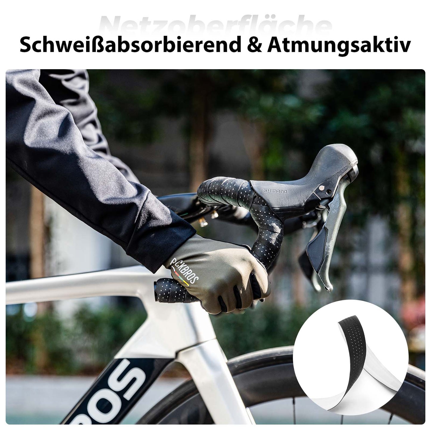 Styrtejp för racercykel, halkfri, stötdämpande, 2 rullar, ROCKBROS