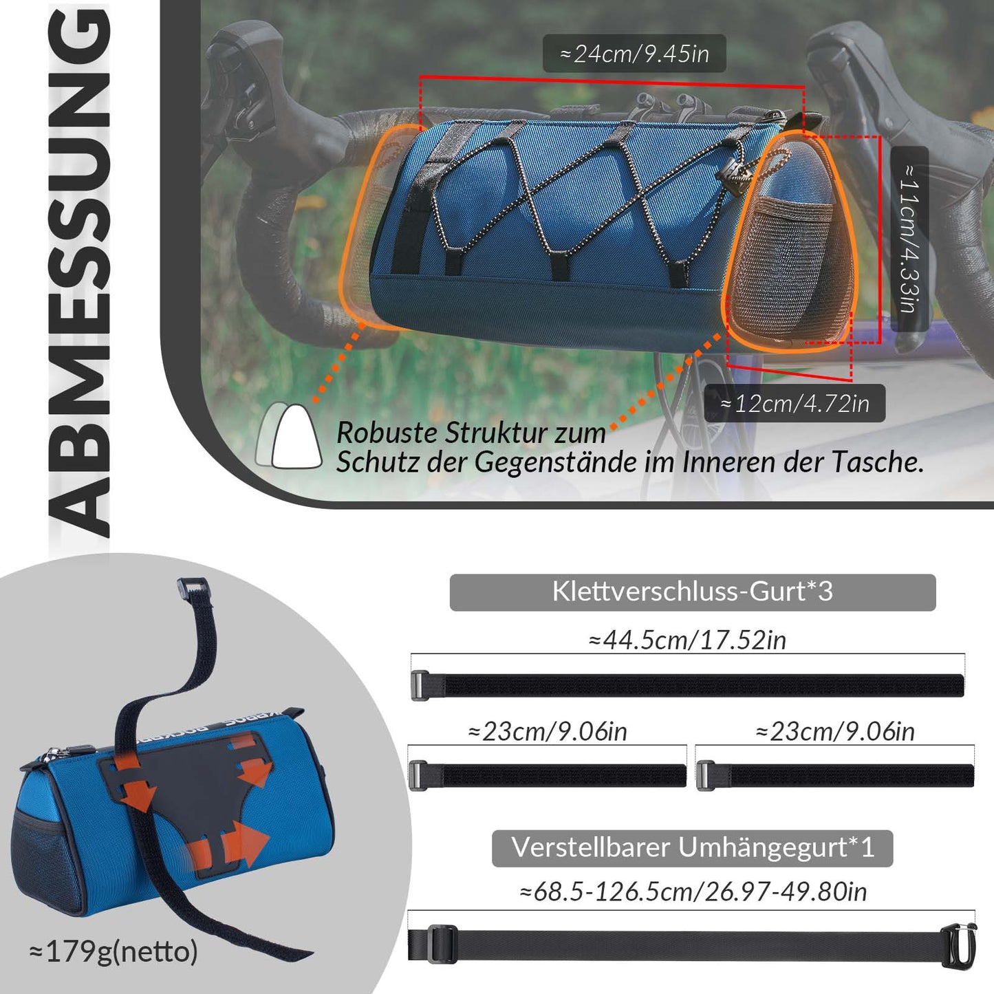 Styrväska Multifunktionell cykelväska med axelrem 1,5L ROCKBROS