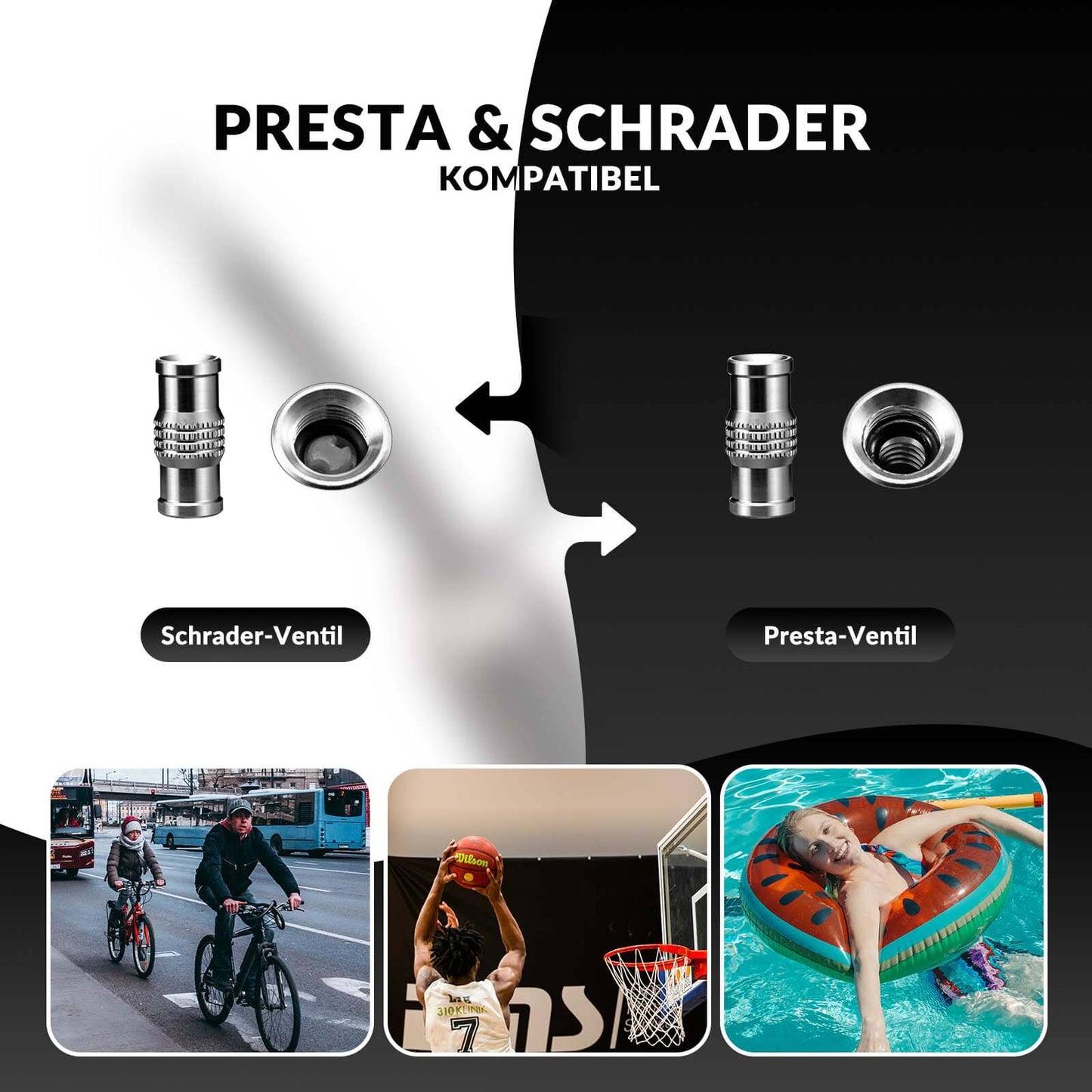 ROCKBROS handpump i aluminium för Schrader- och Presta-ventiler