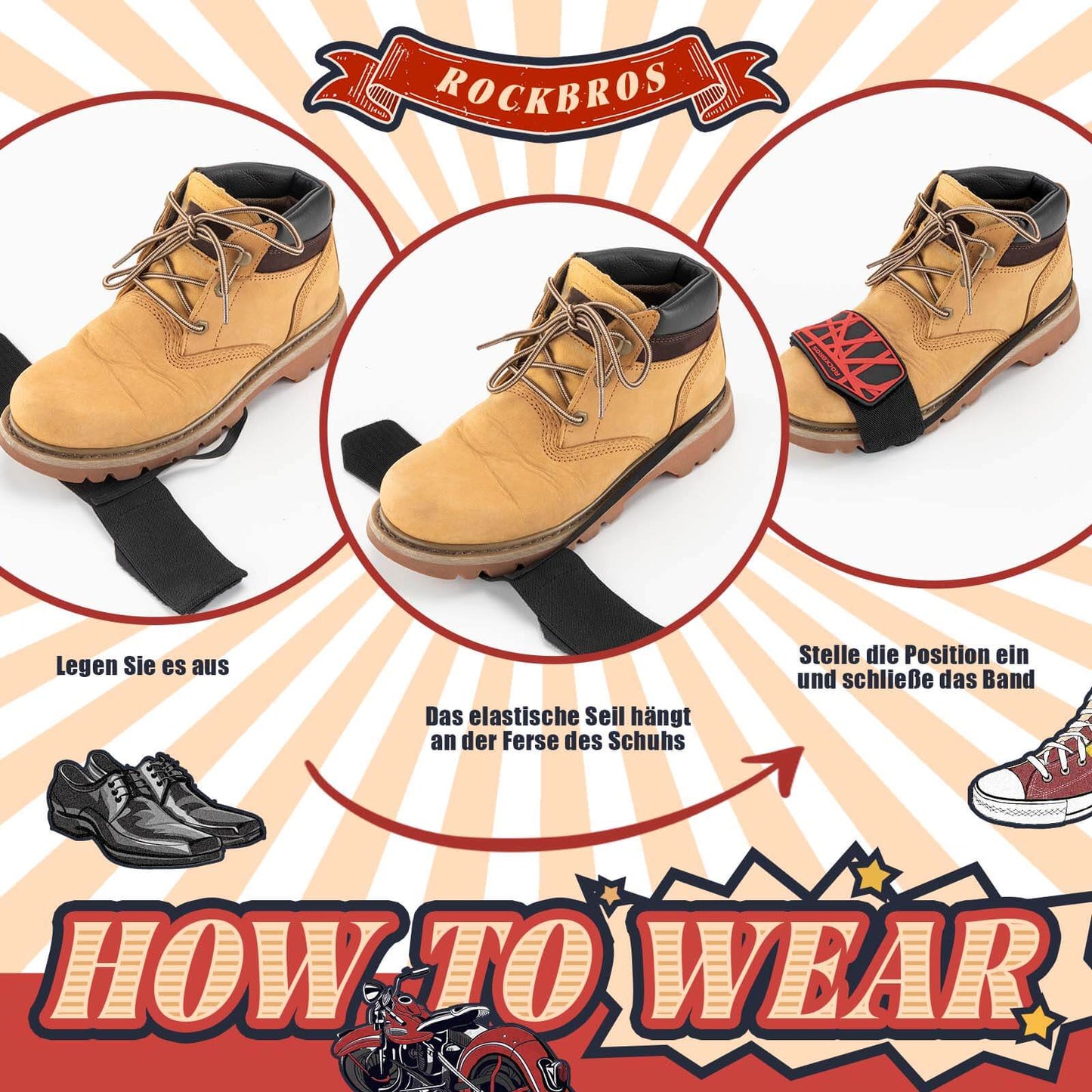 Motorcykelväxelskydd, halkskydd för växel, justerbart skoskydd, motorcykeltillbehör ROCKBROS