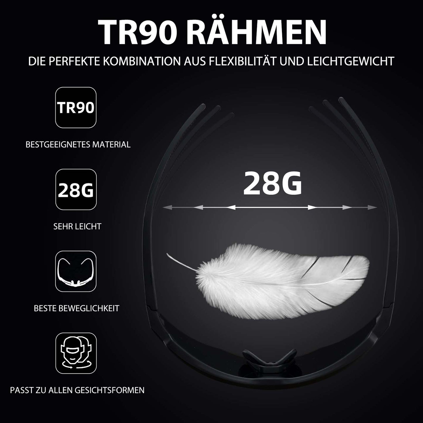 Polariserade cykelglasögon med 4 utbytbara linser ROCKBROS