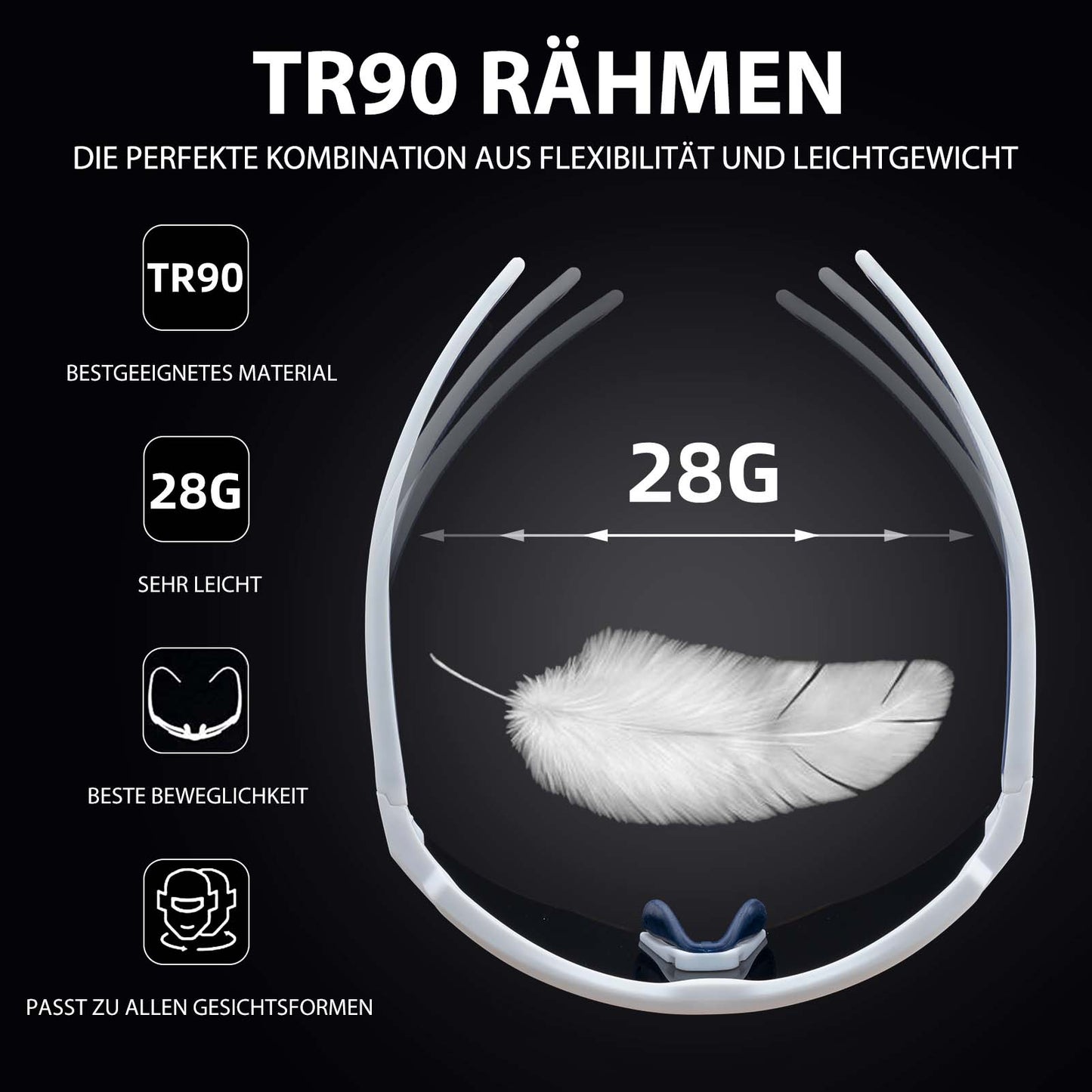 Polariserade cykelglasögon med 4 utbytbara linser ROCKBROS