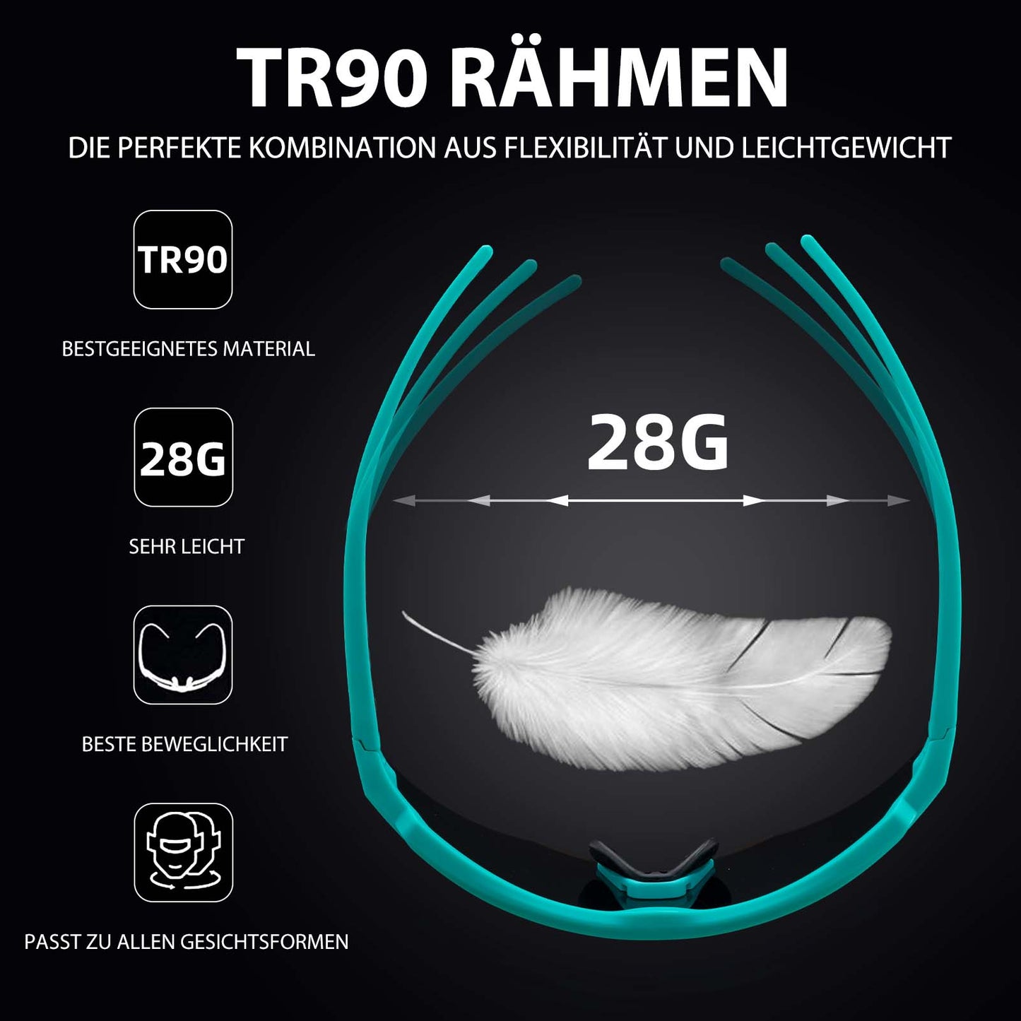 Polariserade cykelglasögon med 4 utbytbara linser ROCKBROS