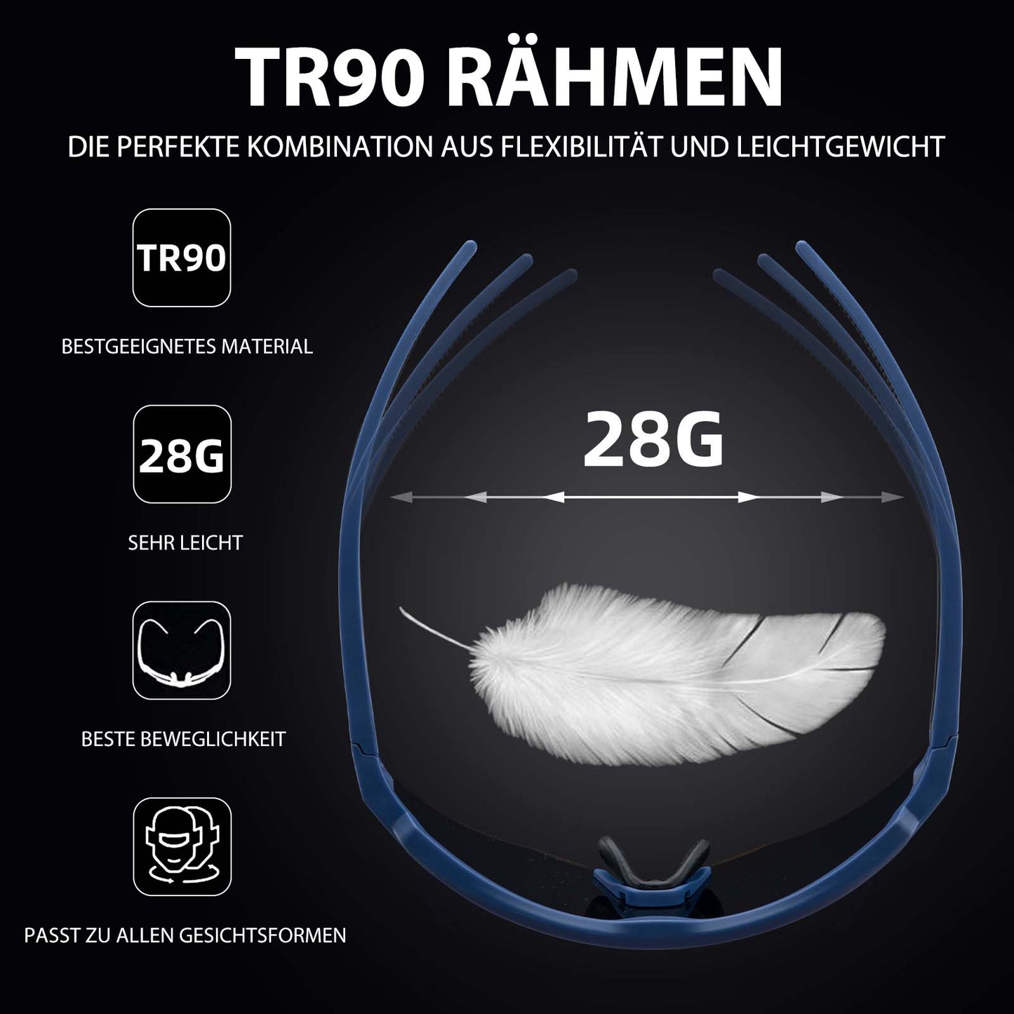 Polariserade cykelglasögon med 4 utbytbara linser ROCKBROS