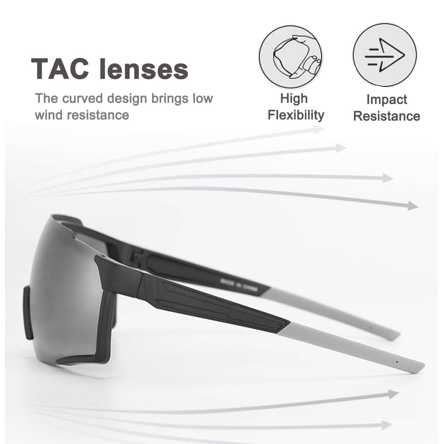 Polariserade solglasögon, cykelglasögon för utomhussporter, svarta, ROCKBROS