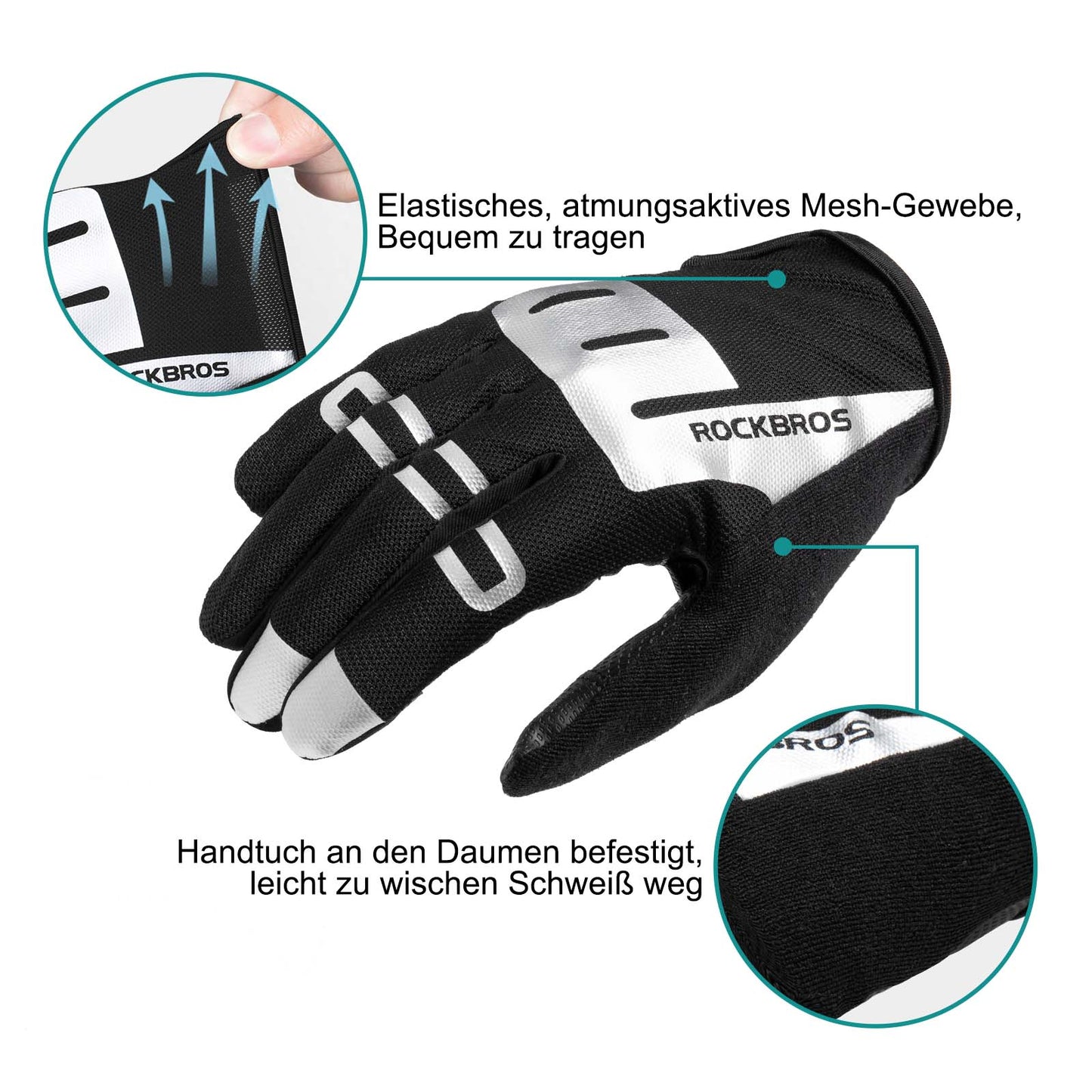 Ridhandskar Fullfinger SBR Herrsporthandskar M-XXL ROCKBROS