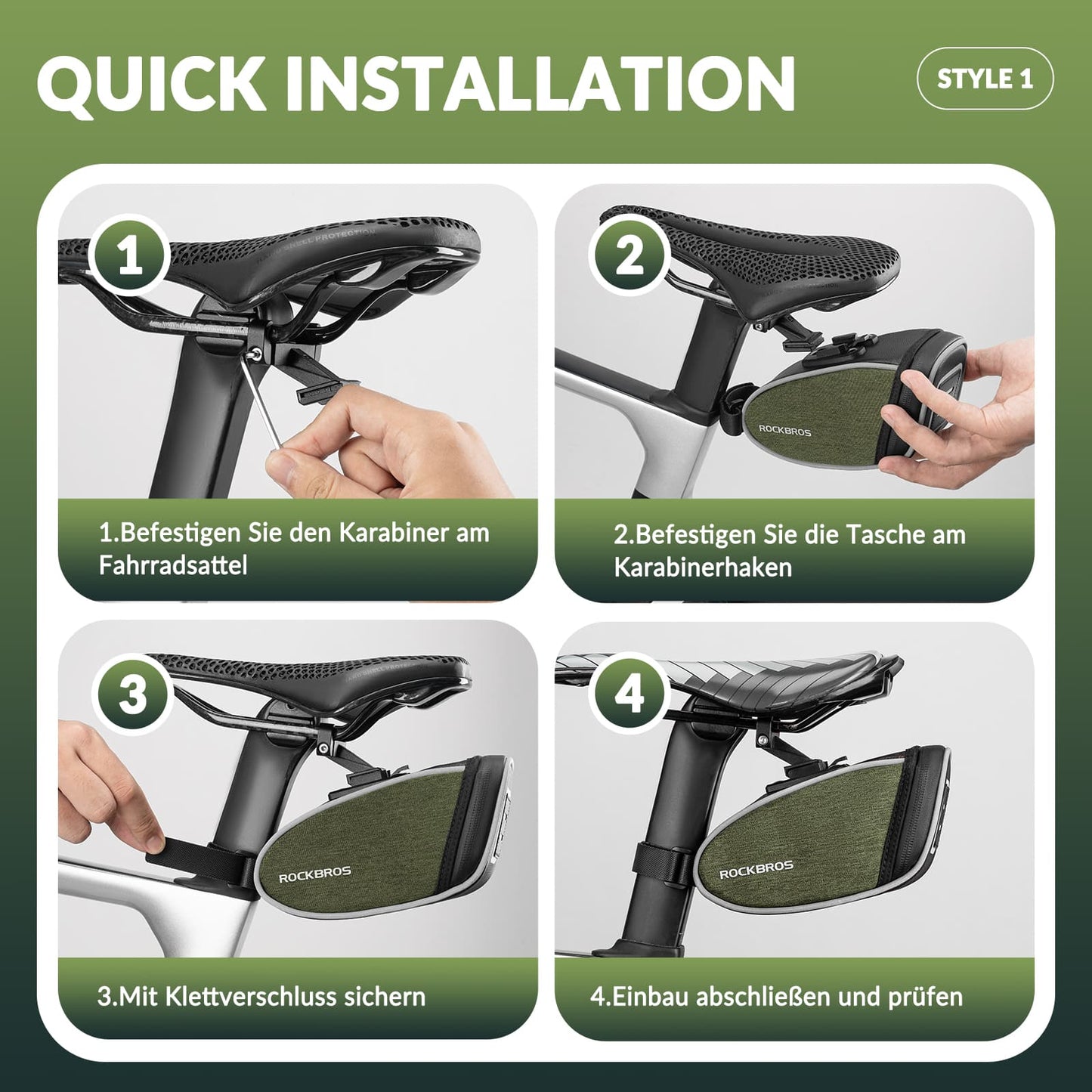 Vattenavvisande sadelväskor, verktygsväska, 2024 års ny stil, ROCKBROS