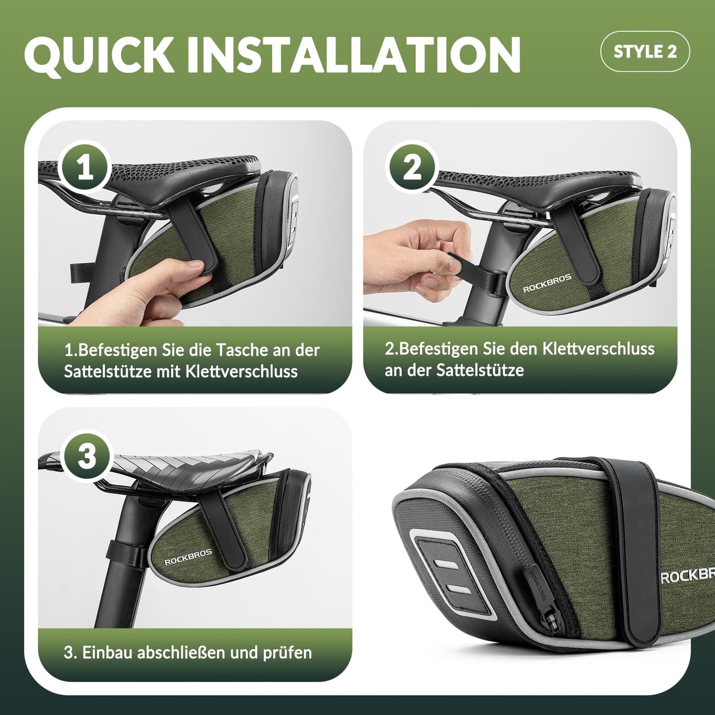 Vattenavvisande sadelväskor, verktygsväska, 2024 års ny stil, ROCKBROS