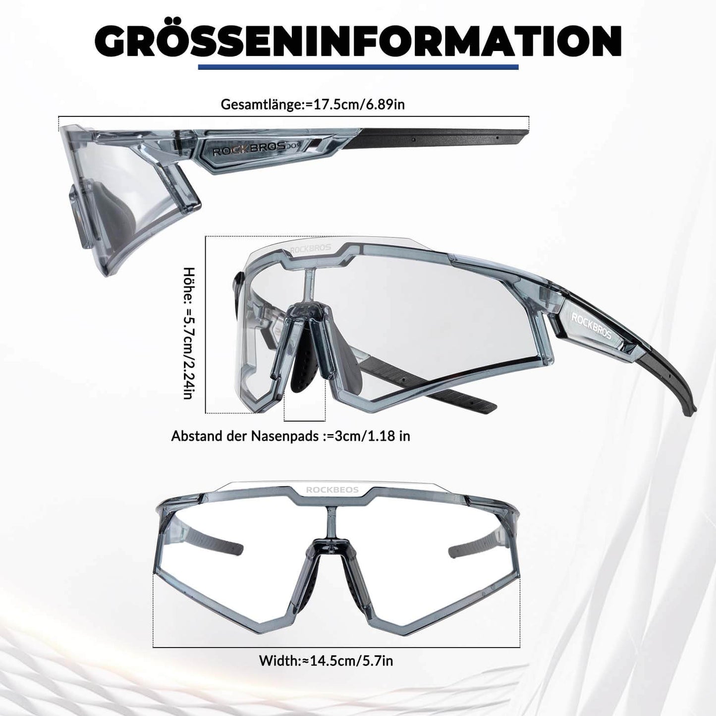 Solglasögon, cykelglasögon, tonande, utomhus, UV400-skydd, ROCKBROS