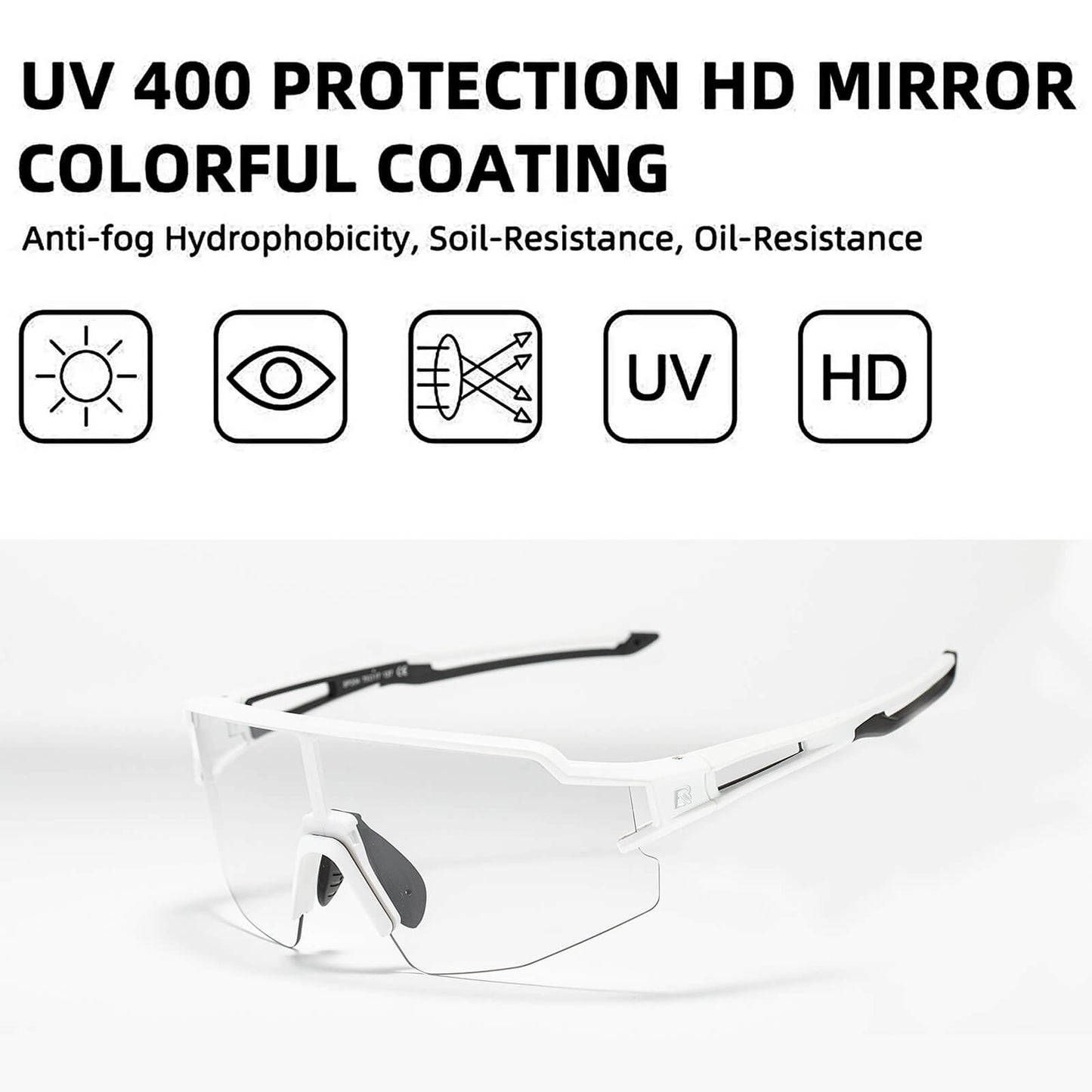 Solglasögon för män och kvinnor, UV-skyddande cykelglasögon, ROCKBROS