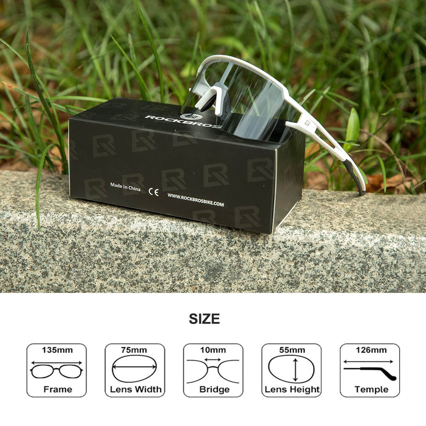 Solglasögon för män och kvinnor, UV-skyddande cykelglasögon, ROCKBROS