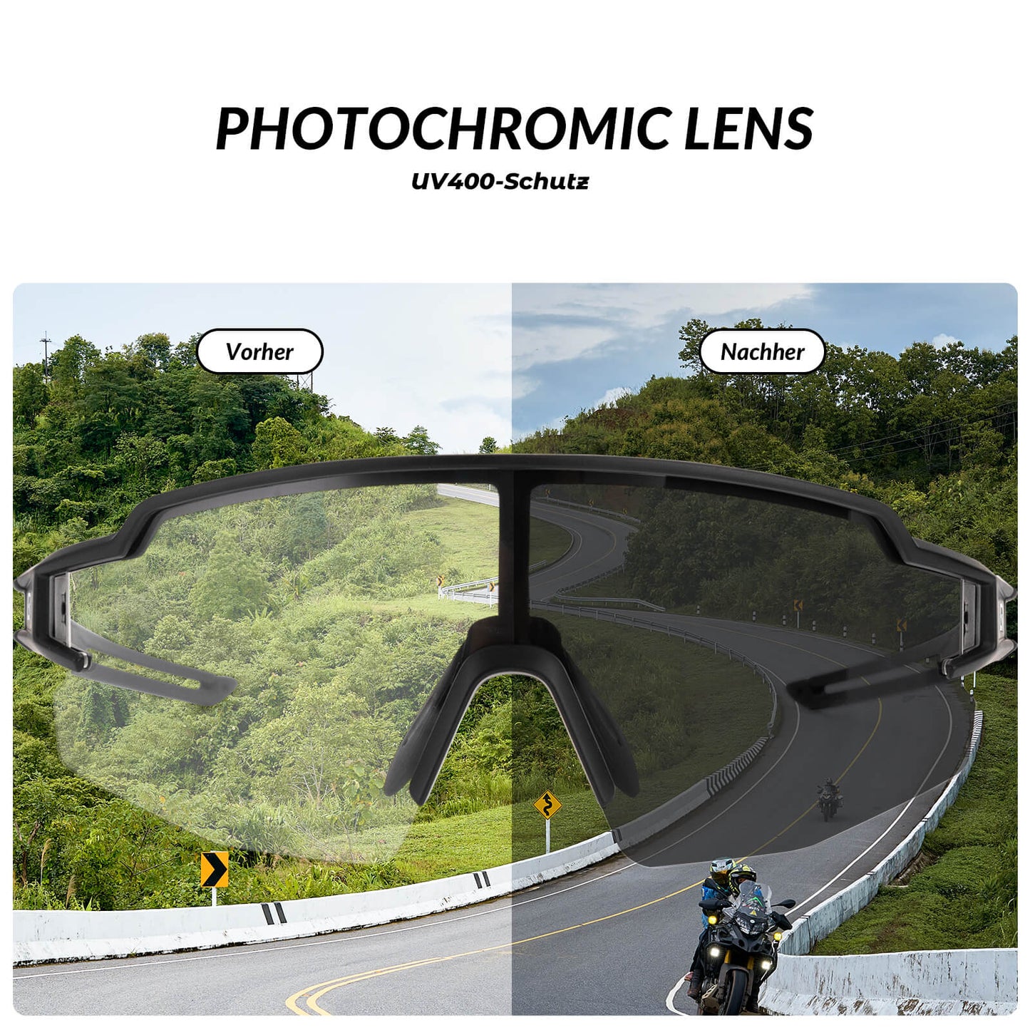 Solglasögon för män och kvinnor, UV-skyddande cykelglasögon, ROCKBROS