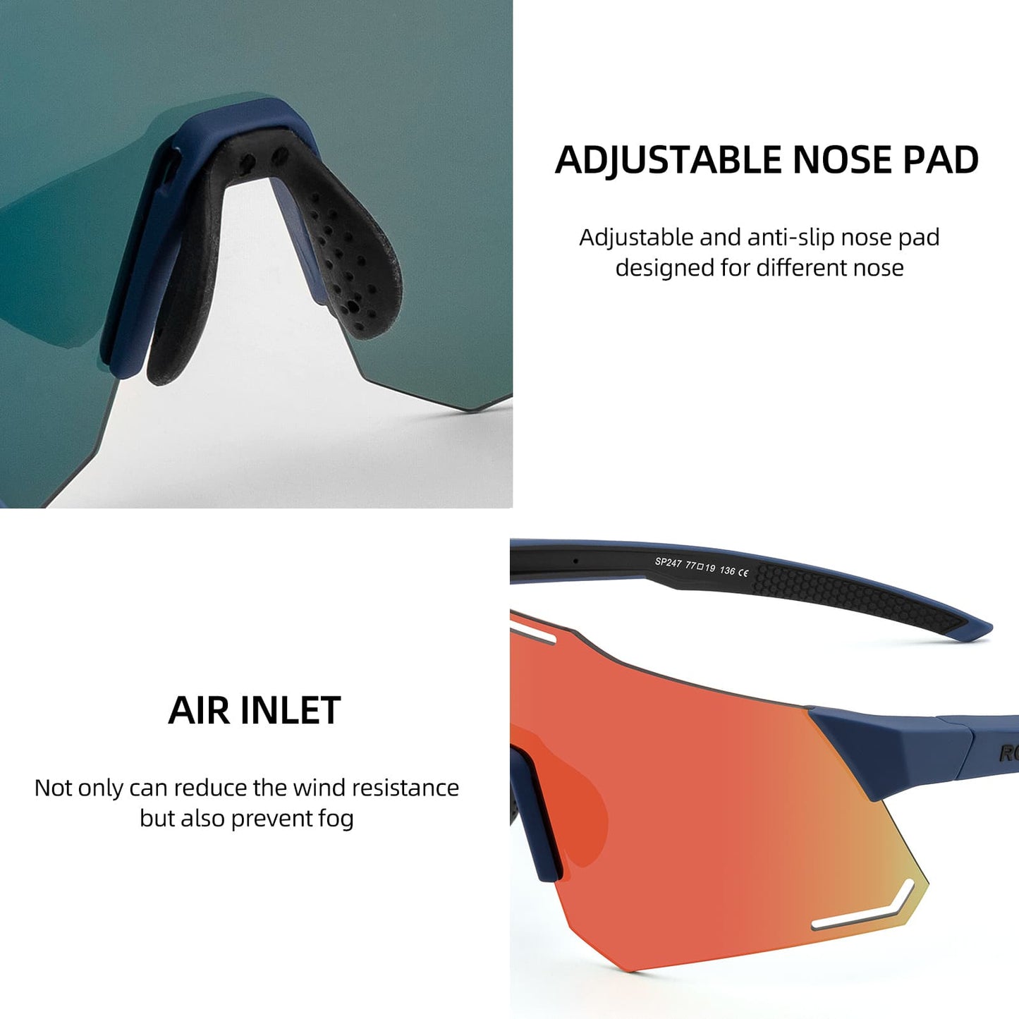 Solglasögon med UV400-skydd för cykling för kvinnor/män ROCKBROS